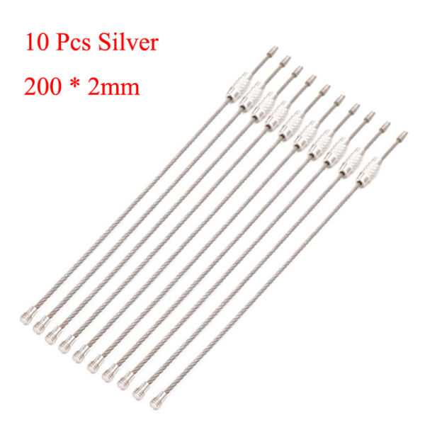 EDC Hängtråd Kedja Tag Skruv Bagage Rep Nyckelring Loop Kit Lås 200x2mm