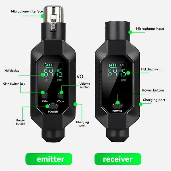 Trådløs Mikrofon Konverter Mikrofon Trådløst Transmittersystem Universel Trådløs Transceiver En til To