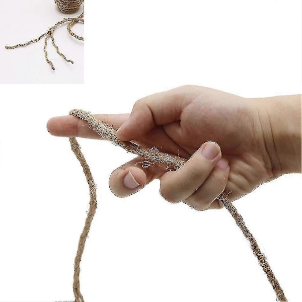 10 meter 6mm Natur Brun Jute Reb, Jute Snor Til Havearbejde, Bundtning, Dekoration, DIY & Kunsthåndværk