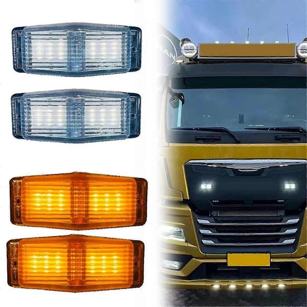 2 stk. LED Markeringslys Front Dobbel Brenner Indikatorlampe For Man Lastebil Front Grill Lys A