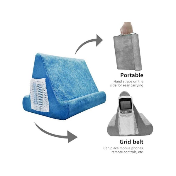 Multi-vinkel Pude Mobiltelefonholder Tablet Stand Mesh Taske Håndtag til iPad