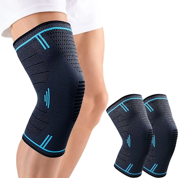 2 kpl Säädettävä Elastinen Polvituki, Patella- ja Ligamenttipolvituki, Urheilupolvituki, Nivelrikko Polvituki, Hengittävä ja Unisex (xl-sininen)