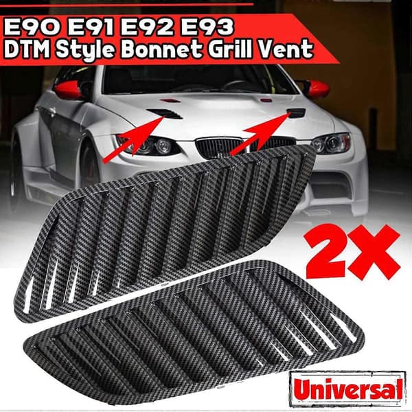 Bil Front Grill Panserdeksel, Karbonfiber Panser Grill Luftuttak Ventil Deksel Trim For E90 E91 E92 F30 E46 DTM Stil
