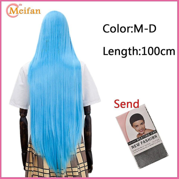 Meifan Long Straight Lolita 100cm peruukki synteettiset hiukset Anime C D