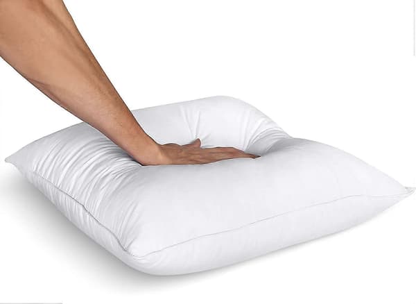 Sengesett med 2 Putefyll 45 x 45 cm - Bomullsblandingstrekk - Innerputefyll Putepute Sofapute (Hvit)