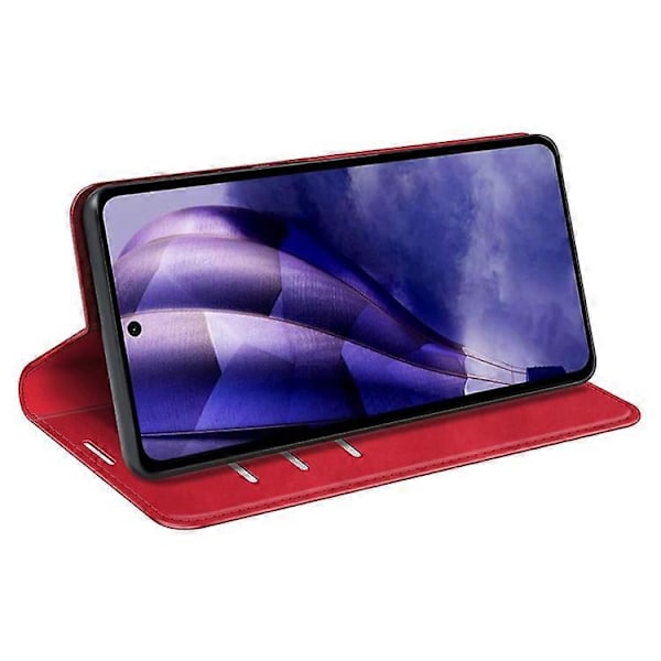 Kompatibel til HMD Skyline Etui Skin-Touch Læder Wallet Telefon Cover Red