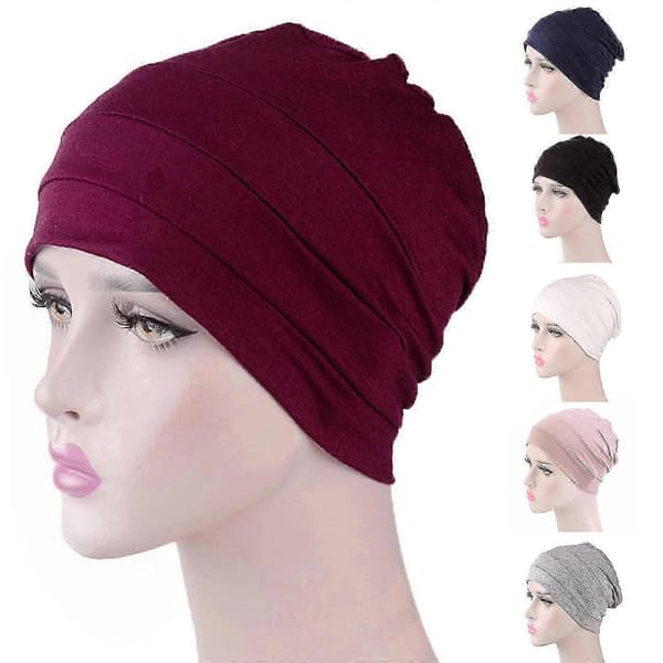 Komfortabel cellegiftlue Cellegifthatter for kvinner Skullies Beanie Hodeinnpakning Hodeplagg for kreftpasienter Light Gray