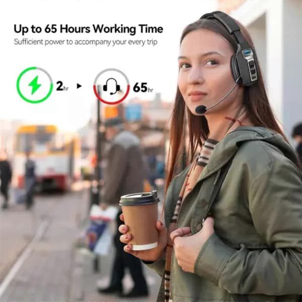 Støyreduserende Bluetooth 5.2 Trådløst Headset for Lastebilsjåfører, Telefoner og PCer