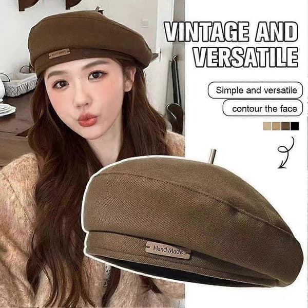 Basker Dame Efterår/Vinter Japansk Retro Alsidig Hat O0I0 Beige