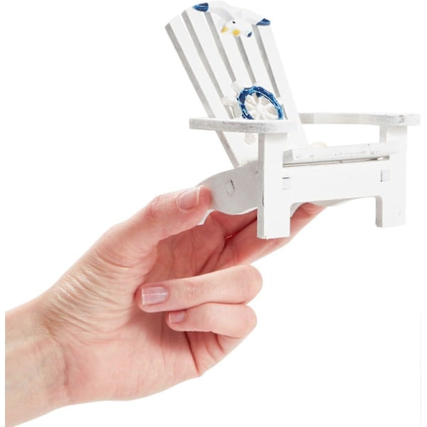 Set med 4 Mini Strandstolar för Badrum, Nautisk Heminredning, Havsdekorationer (4 tum)