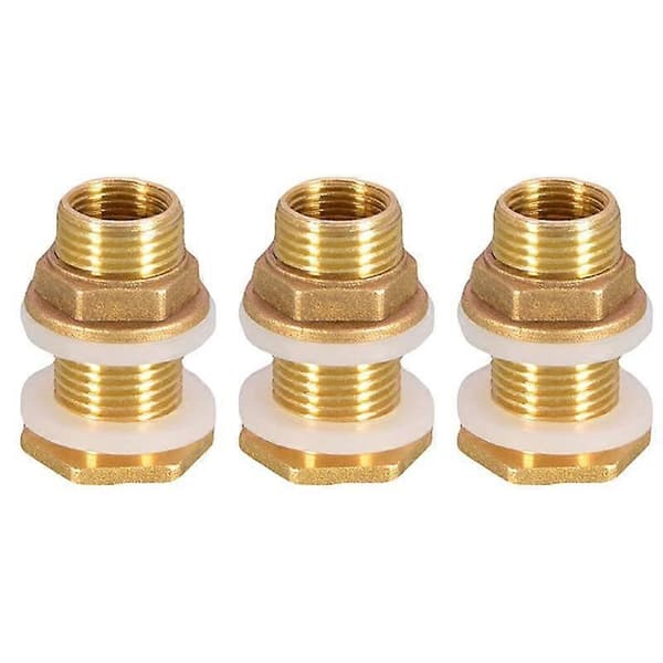 Solid Messing Skottkobling, 3 Sett 3/8 Tommers Hunn 1/2 Tommers Hann Solid Messing Vanntankkobling