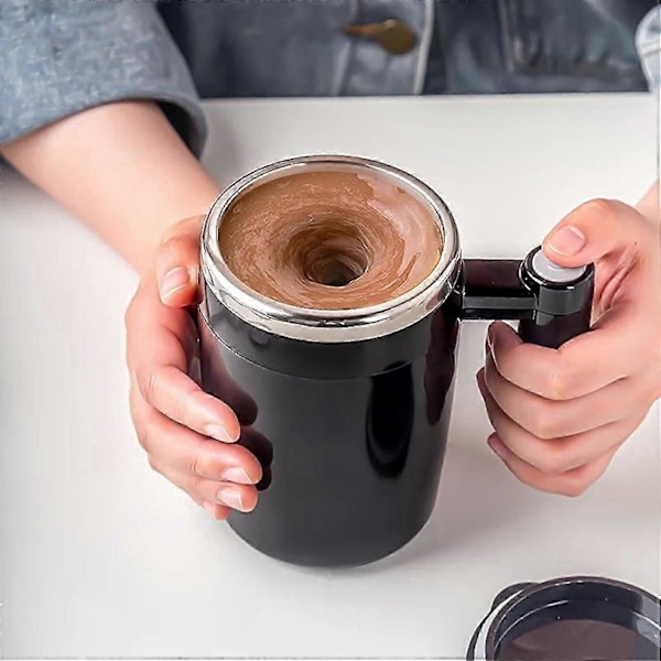 Oppgrader Selv-Rørende Krus, Oppladbar Auto Magnetisk Krus Automatisk Magnetisk Rører Kaffekopp Rustfritt Stål Selv-Rørende Kaffekopp for Kaffe
