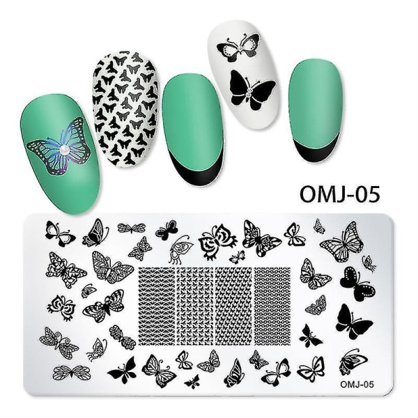 Neglelakk Stempel Mal Juletre Sommerfugl Design Manikyr