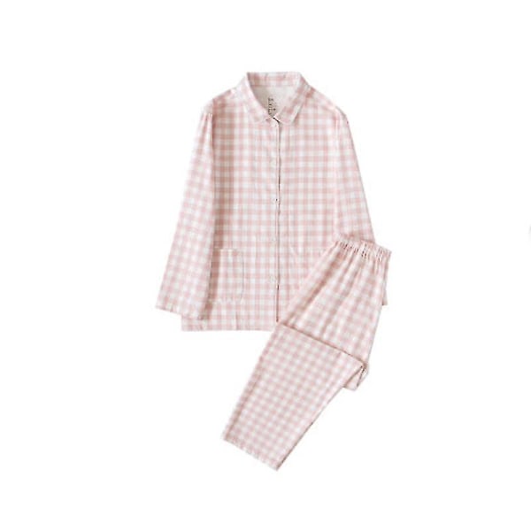 Dampyjamas Set, Matchande Pyjamas Set med långa ärmar Light Pink M
