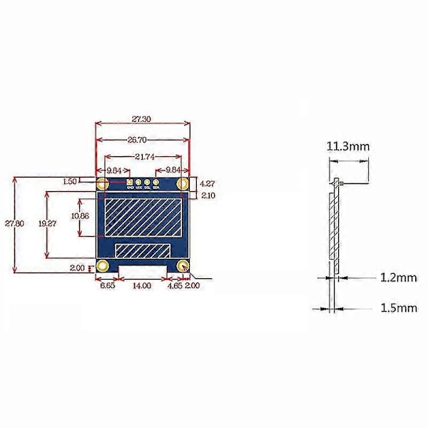 0.96 tum IIC I2C Seriell GND 128X64 OLED LCD LED Display Modul SSD1306 för arduino Kit vit Display Boris