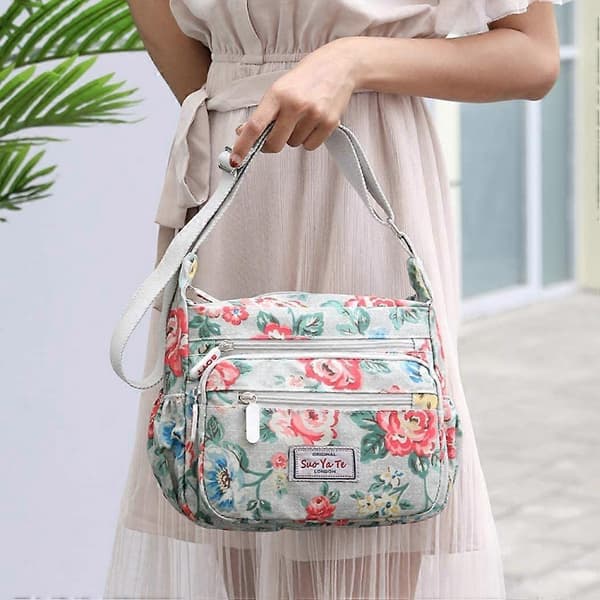 Dam Multi-Pocket Casual Crossbody Handväskor Vattentäta Axelväskor i Nylon