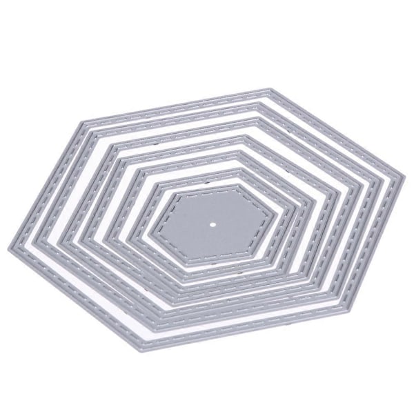 7 stk./sæt Hexagon Spiral Skærestempler Stencils DIY Scrapbooking Dekorativt Papirkort Skabelon Klip