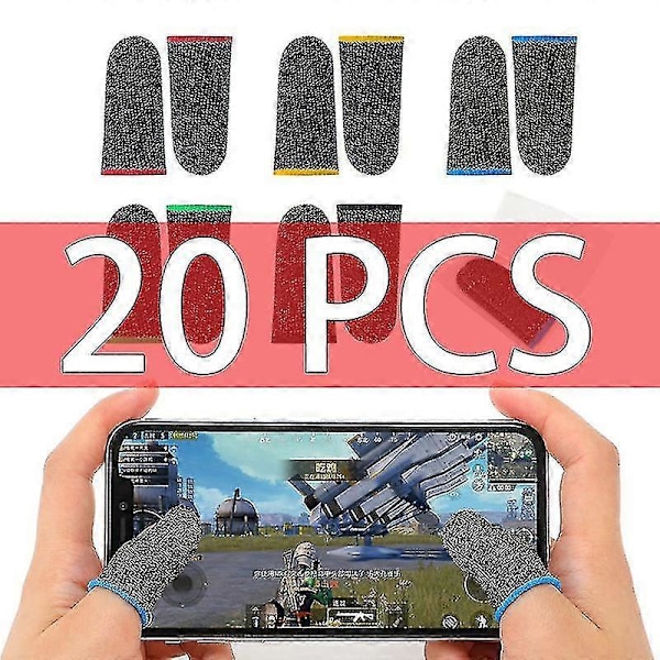 20 stk. Gaming Finger Sleeve Mobil Skærm Spil Controller Åndbar Tommelfingerhandske