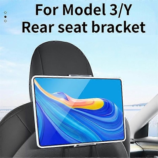 TSLZH26 ABS Biltelefonholder Kompatibel med Tesla Model 3 / Model Y, Telefon- og tabletholder til bagsæde med dobbelte kroge