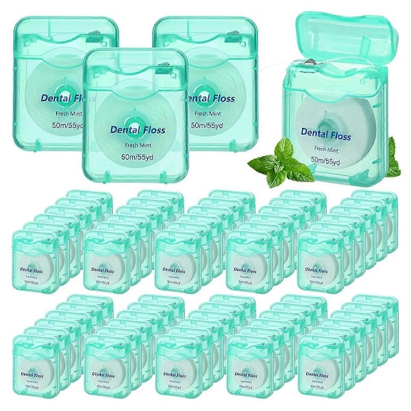 60-pack Tandtråd Bulk Mintsmak 50m Varje Rese Grön