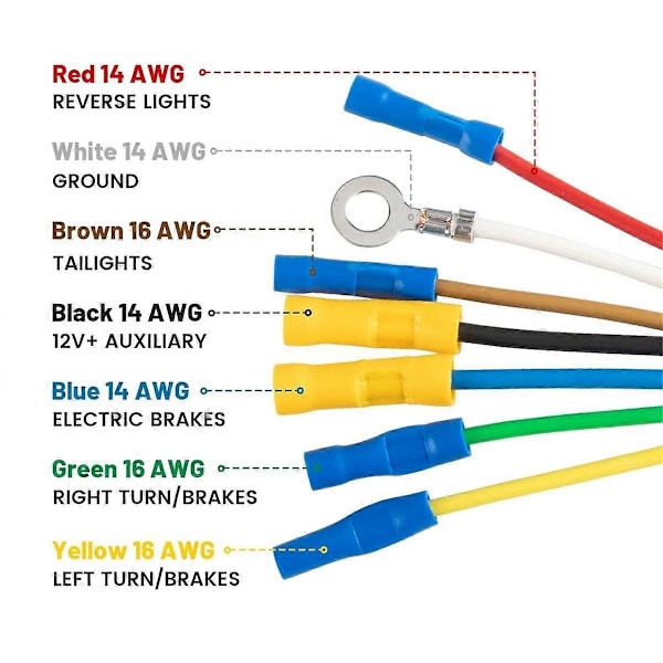 7-veis RV tilhenger lyskontakt 7-pinners ledning elektrisk tilhengeradapter hurtigkonverter med