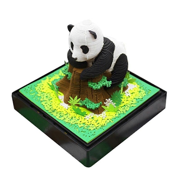 3D Panda Kalenteri 2024 Paperinleikkaustaide Valolla Aikakalenteri 2024 DIY Lahjoihin Työpöydän Koristeluun