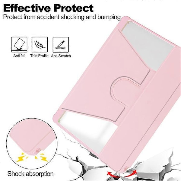 Kompatibelt Skal för iPad Pro 11 (2024) Läder+Akryl Ställ Tablet Cover med Bluetooth Tangentbord Pink
