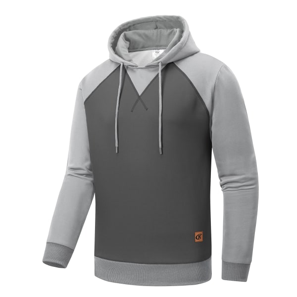 Miesten hupullinen syys-/talvipusero, miesten fleecehuppari, kiristysnyörillinen rento puserohuppari 1-Darkgrey US M