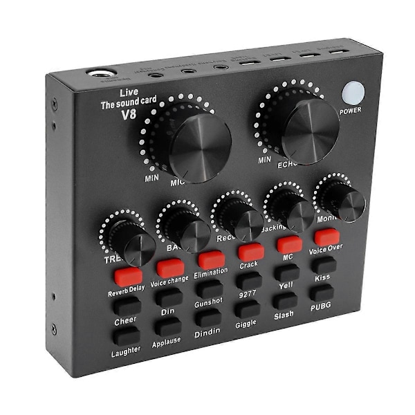 V8 Lydkort Stemmeskift Karaoke Headset Live Eksternt Lydkort