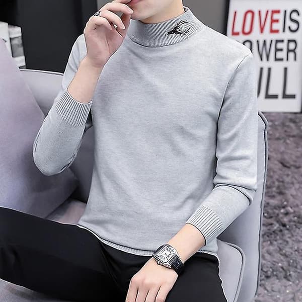 Stickad Herr Polotröja Varma Ulltröjor Herr Casual Pullover