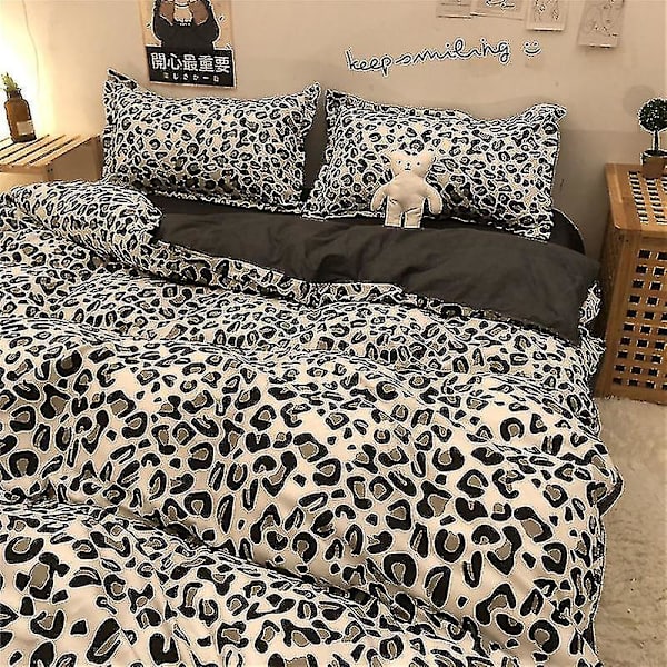 4-delars Set Trendigt Leopardmönstrat Sängklädesset (1 Lakan + 1 Påslakan + 2 Örngott) 1.5m 4-piece set(150*200cm)