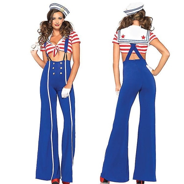 Halloween Remmar Flottuniform Frestelse Sjömansdräkt Marin Kostym För Cosplay Kostym Filmkläder