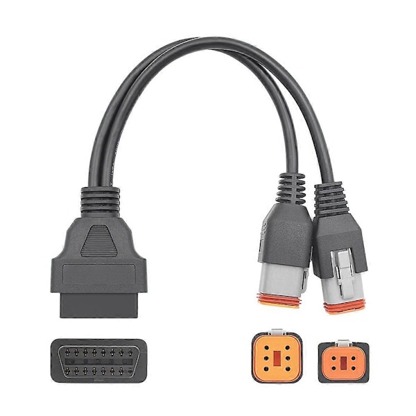 4-pin för Harley Davidson 6-pin till 16-pin OBD 2 Förlängningskabel