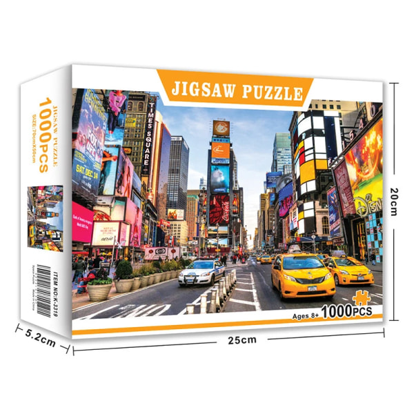 Pussel för 1000 Bitar Pussel i Papper Pedagogiska Intellektuella Avkopplande DIY Pussel Spel Leksaker Gåva Time square