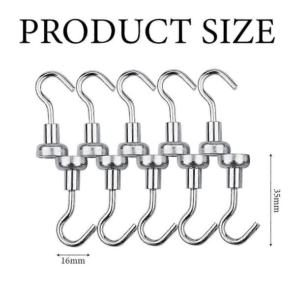 10 st/set Kraftiga Hängkrokar Starka Magnetiska Krokar Inomhus Organisationsverktyg 16MM