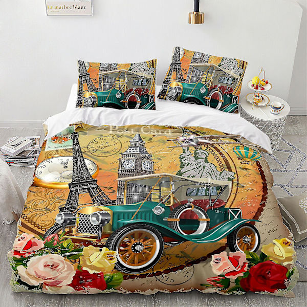 Stilig Dynetrekk Sengesett Putetrekk Dyne Trekk Enkel Dobbel King Size Stil 170 140*210cm two-piece set