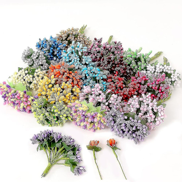 12/36/72/144 kpl Heteitä Käsityöhön Tekokukat Häät Juhlakoriste DIY Scrapbooking Seppele Askartelu Tekokukat Green 72 pcs