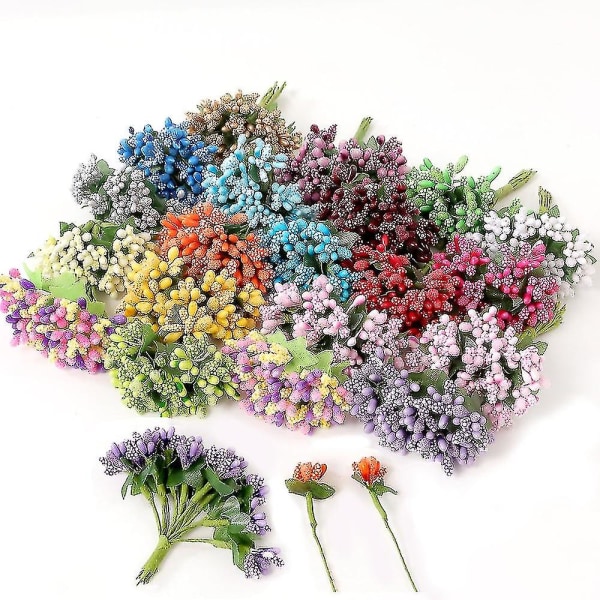 12/36/72/144 Stk Støvdragere Til Håndarbejde Kunstige Blomster Bryllupsfest Dekoration Gør-det-selv Scrapbog Kranser Håndværk Falske blomster Orange 12 pcs