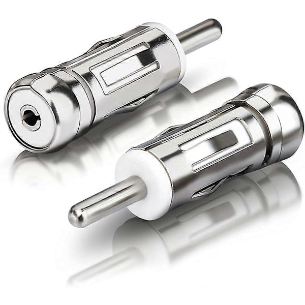 2 Pakke Bilradio Antenne Adapter DIN til ISO Stik Antenneadapter Kompatibel med Bilantenne Hovedenhed Rce