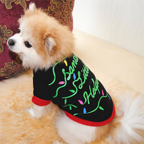 Sjov Juleferie Hund Kat Kæledyr T-shirts Tanktoppe Blødt Tøj Til Små Hunde Og Katte Til Jul S