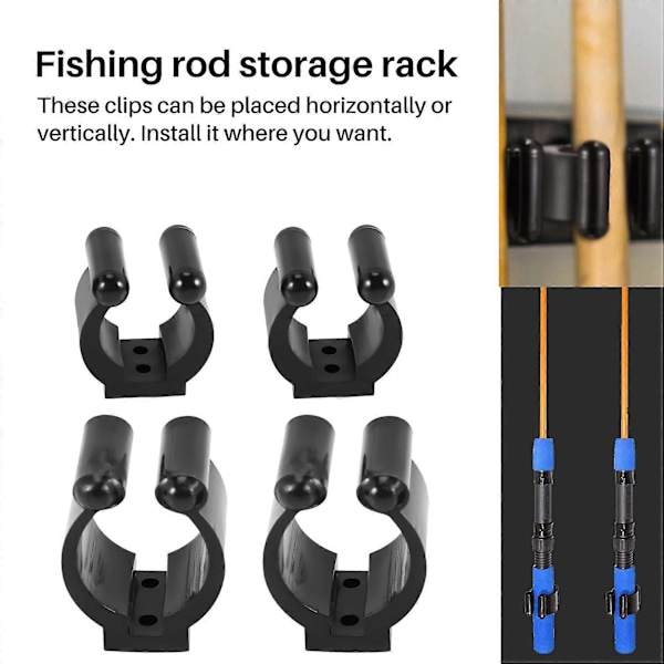 12 Stycken Vanlig Fiskespö Hållare Förvaringsklämmor Rack 2 Stilar & 6 St Varje Stil - Stor för Ho