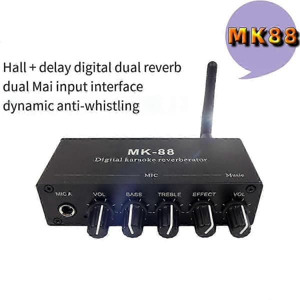 -88 6.5mm Mikrofon Romklang Effekt Bluetooth Koaksial Dekoder Stereo Forforsterker o Forsterker Miksebord