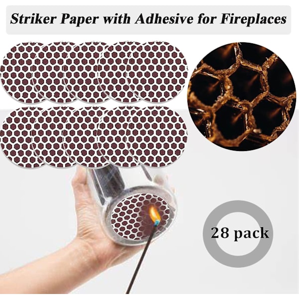 Fyrstikkpapir med selvklebende honeycomb-mønster 1 tommes sirkel 28 stk (2,7 cm sirkel)