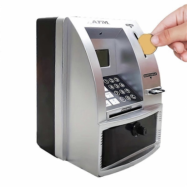 Smart ATM Spargris för Pengar Mini Bankomat Röstmaskin för att Lära Barn Pengahantering