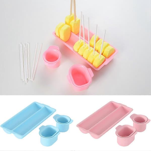 Cake Pop Making Kit 8 delar - Silikonformar Stativ Tillbehör Komplett Set blue 3 piece set