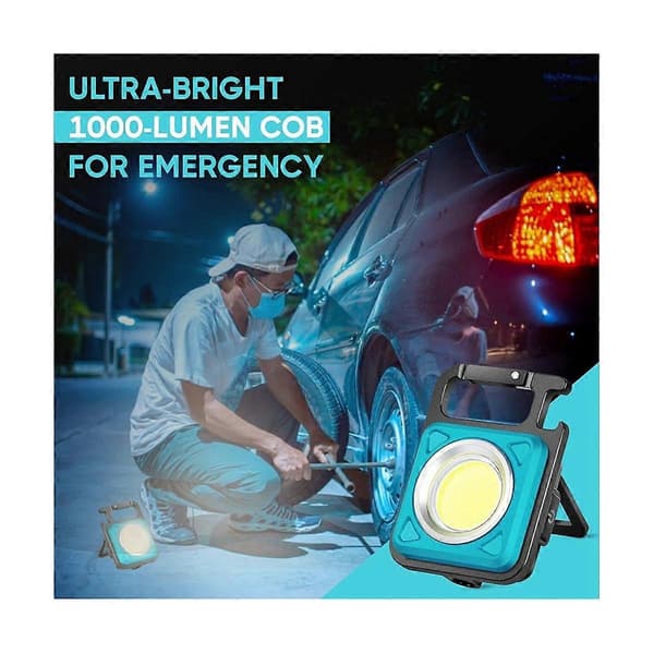 2 stk. Multifunktionel Mini COB Nøglering Arbejdslampe, Velegnet til Vandreture, Camping, Overlevelse og E