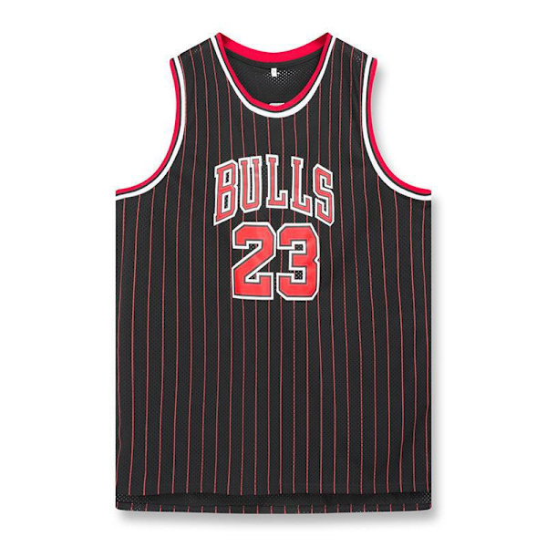 Retro broderad tröja nr 23 röd vit svart broderad basketuniform träningströja väst för män black red L
