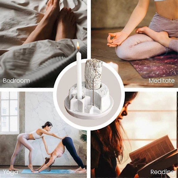 4 i 1 Ljusstake Ornament Ljusmiddag Rekvisita Lätt Lyx Keramisk Ljuslykta Matbord