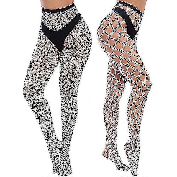 Dam Hög Midja Tights Fisknätsstrumpor Lårhöga Tights