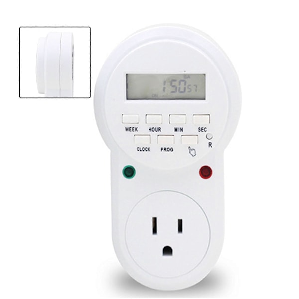 110V US Elektronisk Timer Stikdåse, 7 Dages Cyklisk Stikdåse med UV Timer